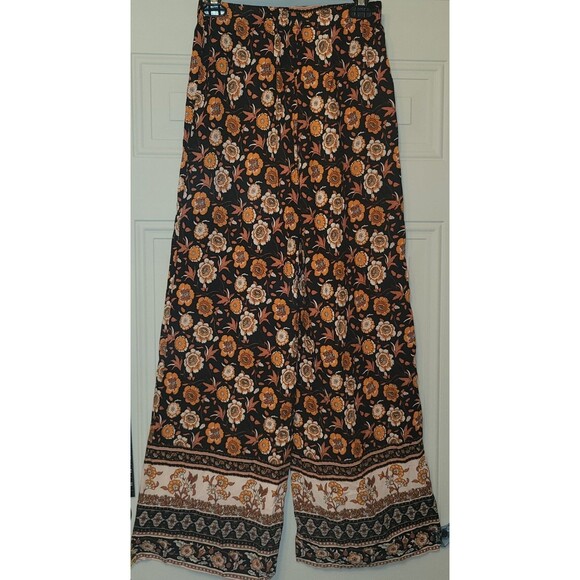 Shein Women’s Floral Boho Wide Leg Pants Size Small 100% Rayon Elastic Waist... - Picture 4 of 5